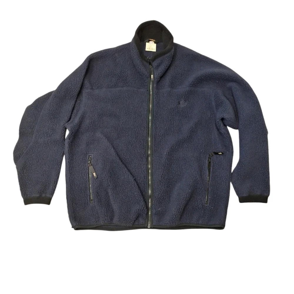 Vintage REI Navy Blue Polartec Fleece Full Zip Sweater Jacket L